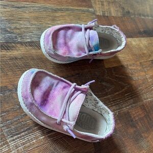 Hey Dude Pink & Purple Tie-Dye Kids Slip-On Sneakers